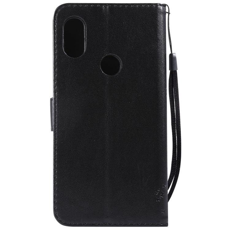 Imprint Cat and Tree PU Leather Flip Case for Xiaomi Redmi Note 6 Pro - Black-3