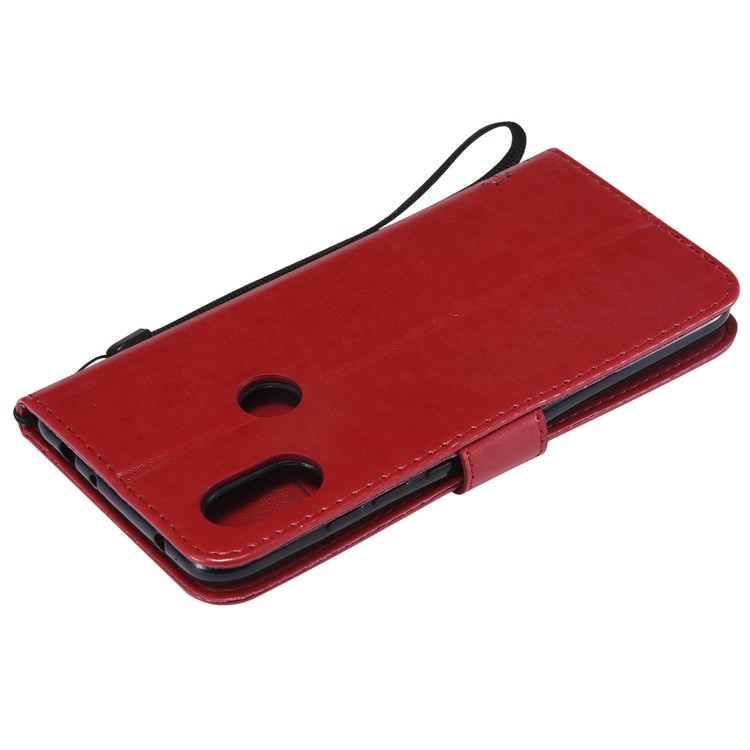Imprint Cat and Tree PU Leather Flip Cover with Stand for Xiaomi Redmi Note 6 Pro - Red-6