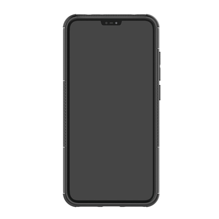 Shell Híbrido De Padrão De Pneu Antiderrapante Com Kickstand Para Xiaomi Redmi Nota 6 Pro - Preto