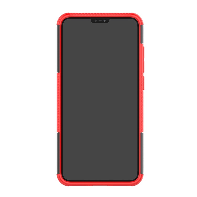 Anti-slip Tyre Pattern PC TPU Combo Mobile Shell with Kickstand for Xiaomi Redmi Note 6 Pro - Orange-3