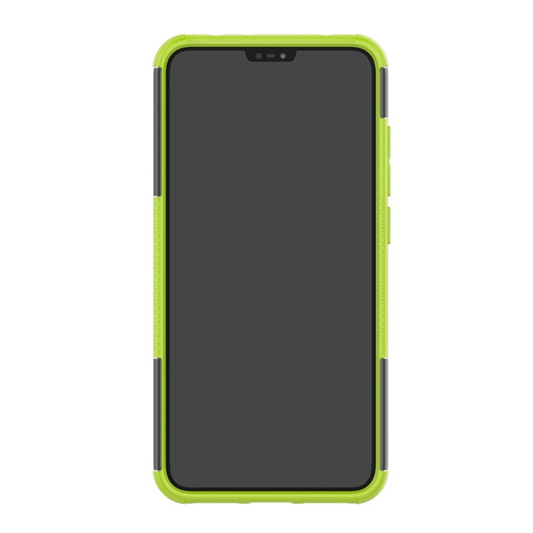 Anti-slip Tyre Pattern Hybrid Back Cover with Kickstand for Xiaomi Redmi Note 6 Pro - Green-3