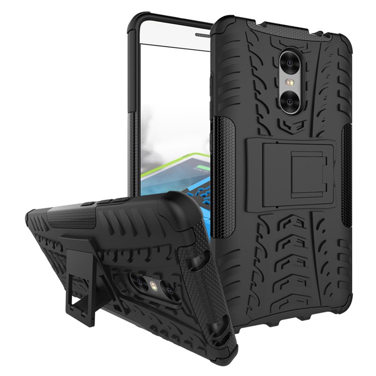 Anti-slip PC + TPU Hybrid Case with Kickstand for Xiaomi Redmi Pro - Black-1