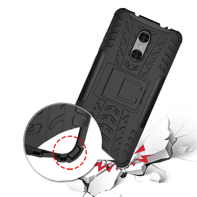 Anti-slip PC + TPU Hybrid Case with Kickstand for Xiaomi Redmi Pro - Black-11
