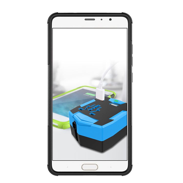 Anti-slip PC + TPU Hybrid Case with Kickstand for Xiaomi Redmi Pro - Black-5