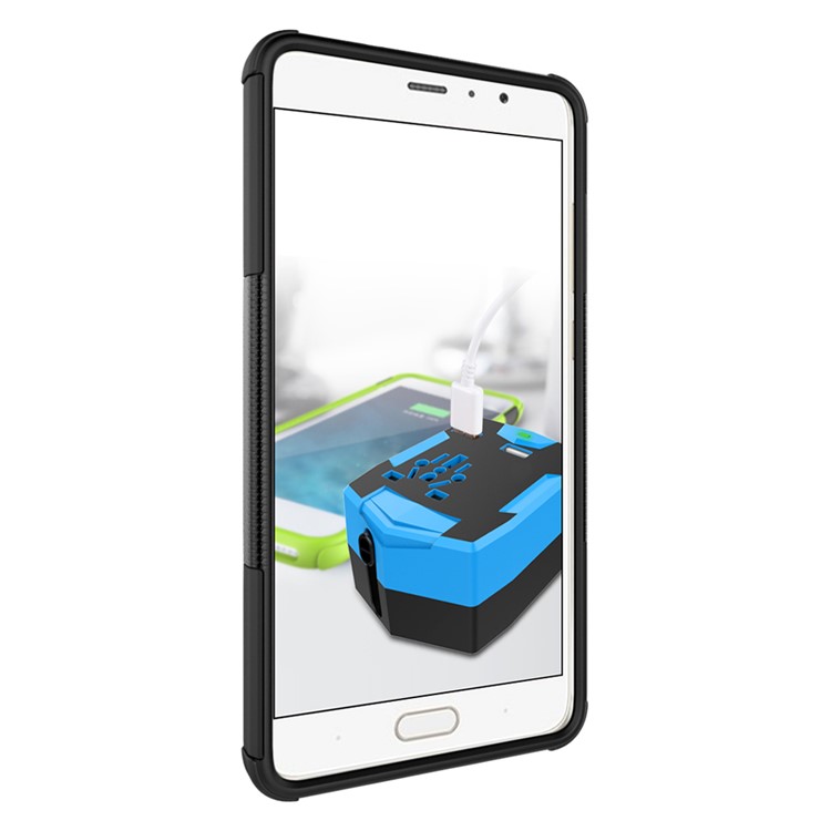 Anti-slip PC + TPU Hybrid Case with Kickstand for Xiaomi Redmi Pro - Black-6