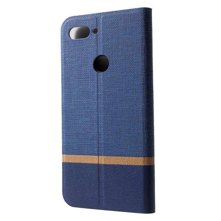 Cross Texture PU Leather Protection Shell for Xiaomi Mi 8 Lite / Mi 8 Youth (Mi 8X) - Blue-2