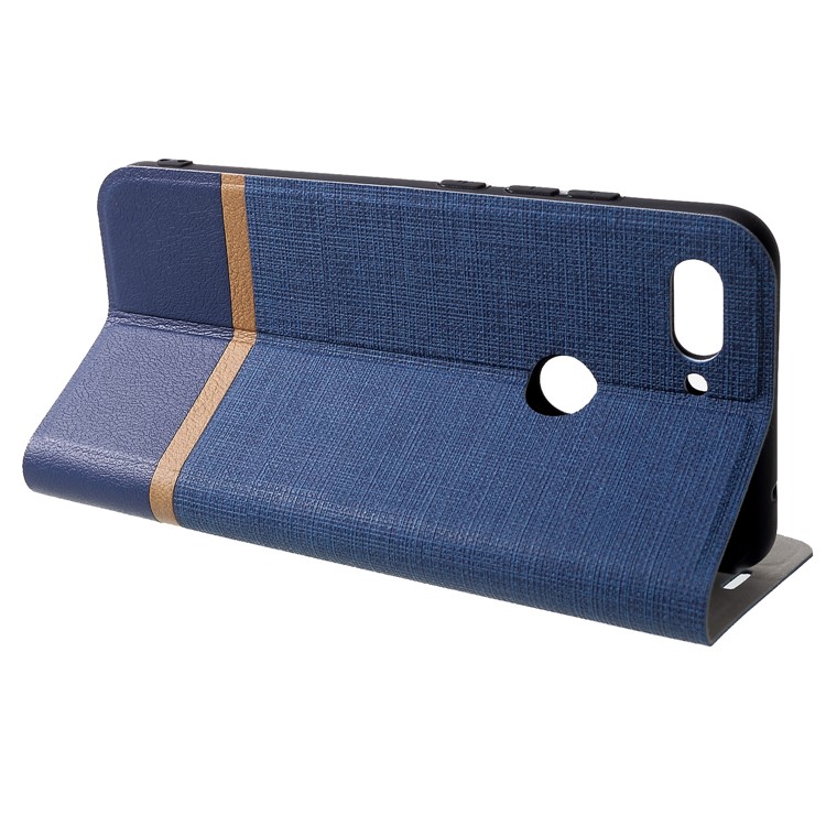 Cross Texture PU Leather Protection Shell for Xiaomi Mi 8 Lite / Mi 8 Youth (Mi 8X) - Blue-4