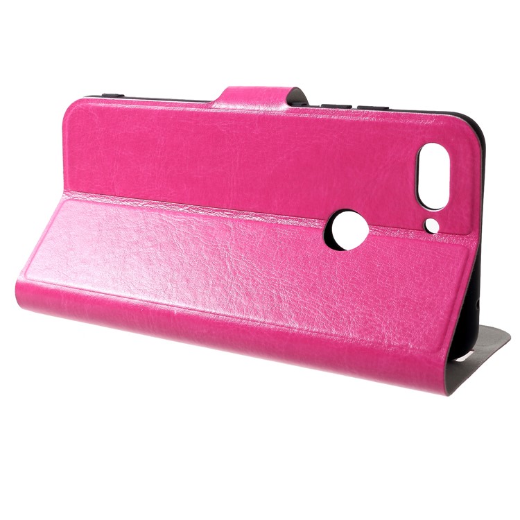 Crazy Horse Leather Flip Case for Xiaomi Mi 8 Lite / Mi 8 Youth (Mi 8X) - Rose-4