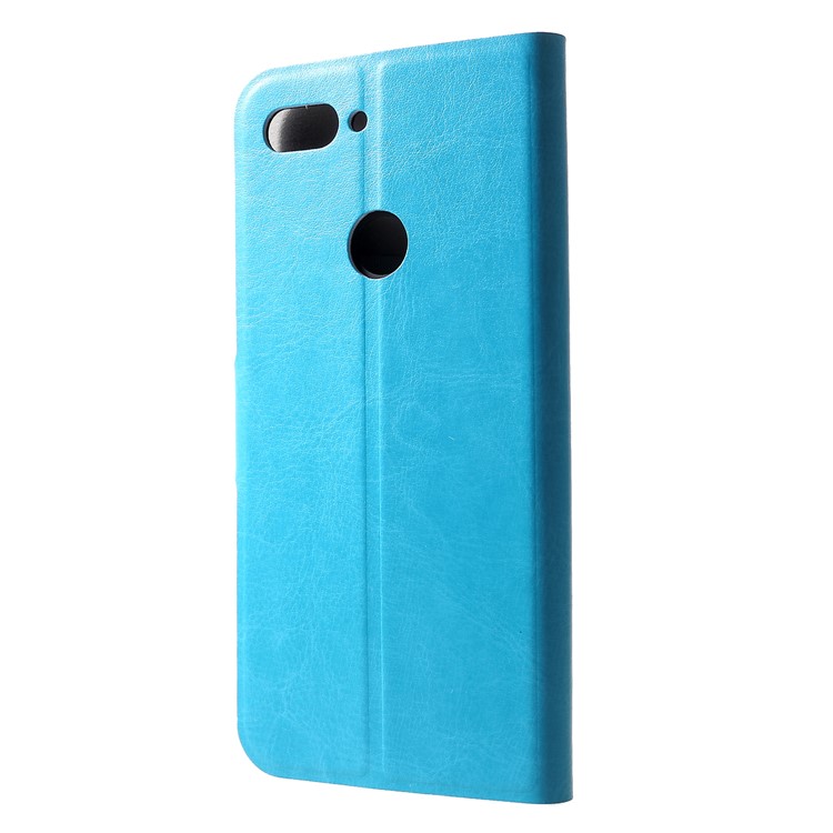 Crazy Horse Leather Card Holder Mobile Phone Shell for Xiaomi Mi 8 Lite / Mi 8 Youth (Mi 8X) - Blue-2