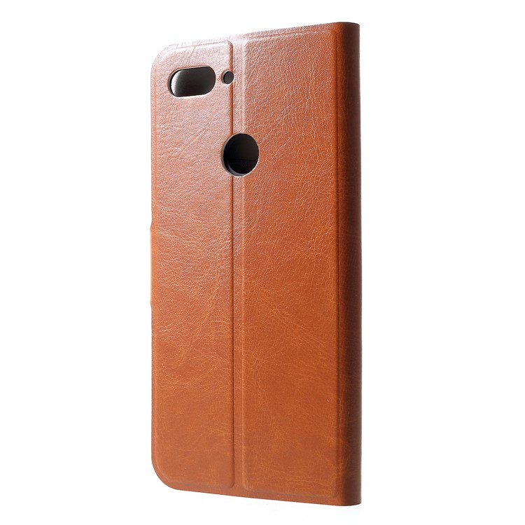 Crazy Horse PU Leather Protection Case Cover Shell for Xiaomi Mi 8 Lite / Mi 8 Youth (Mi 8X) - Brown-2