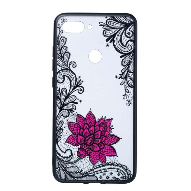 Embossed Flower Pattern TPU + Plastic Hybrid Cellphone Case for Xiaomi Mi 8 Lite / Mi 8 Youth (Mi 8X) - Small Red Flower-1