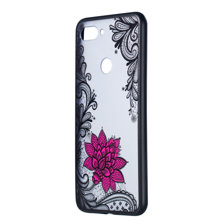 Embossed Flower Pattern TPU + Plastic Hybrid Cellphone Case for Xiaomi Mi 8 Lite / Mi 8 Youth (Mi 8X) - Small Red Flower-2