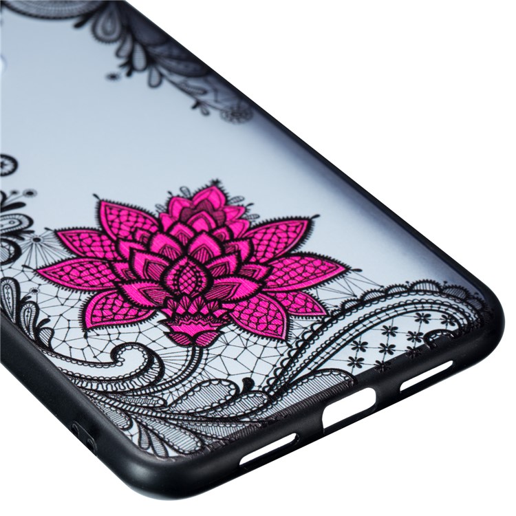 Embossed Flower Pattern TPU + Plastic Hybrid Cellphone Case for Xiaomi Mi 8 Lite / Mi 8 Youth (Mi 8X) - Small Red Flower-3