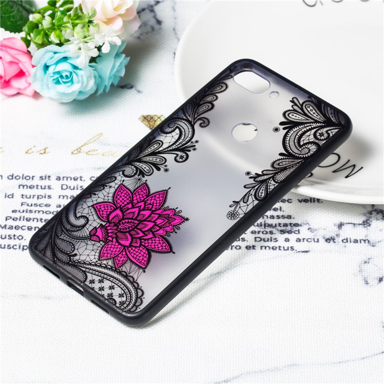 Embossed Flower Pattern TPU + Plastic Hybrid Cellphone Case for Xiaomi Mi 8 Lite / Mi 8 Youth (Mi 8X) - Small Red Flower-4