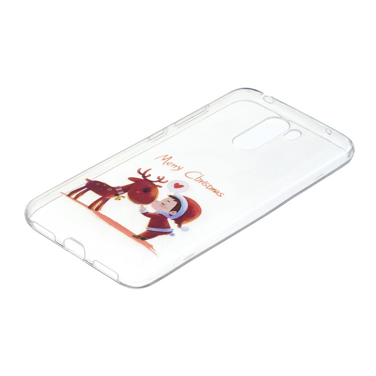 Pattern Printing Christmas Series TPU Back Case for Xiaomi Pocophone F1 / Poco F1 in India - Reindeer and Boy-2