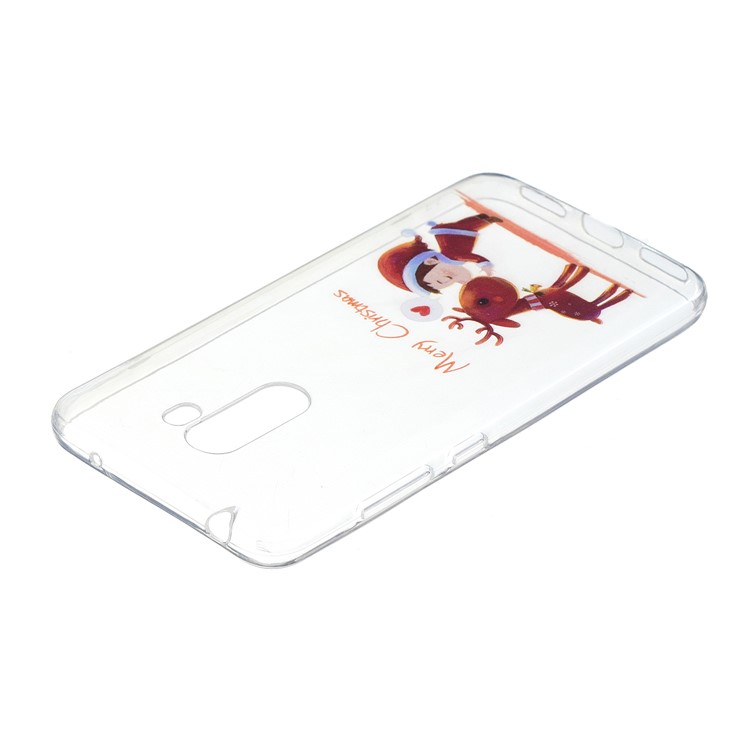 Pattern Printing Christmas Series TPU Back Case for Xiaomi Pocophone F1 / Poco F1 in India - Reindeer and Boy-3