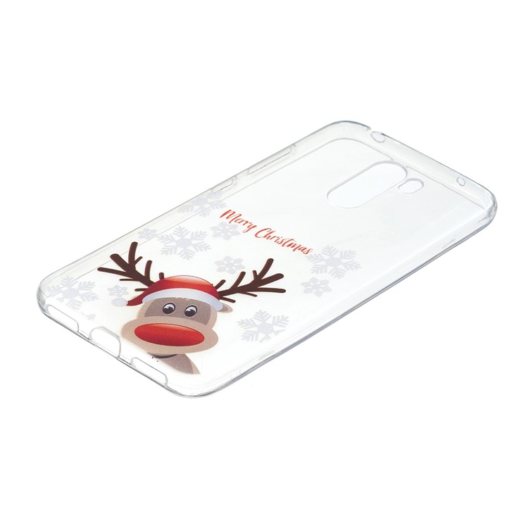 Pattern Printing Christmas Series TPU Shell Case for Xiaomi Pocophone F1 / Poco F1 in India - Reindeer and Merry Christmas-2