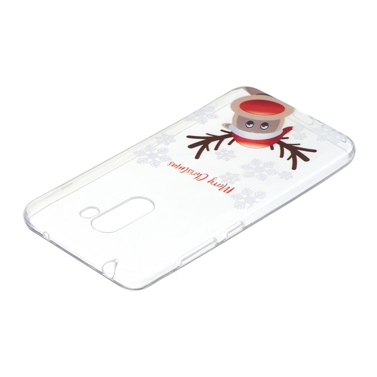 Pattern Printing Christmas Series TPU Shell Case for Xiaomi Pocophone F1 / Poco F1 in India - Reindeer and Merry Christmas-3