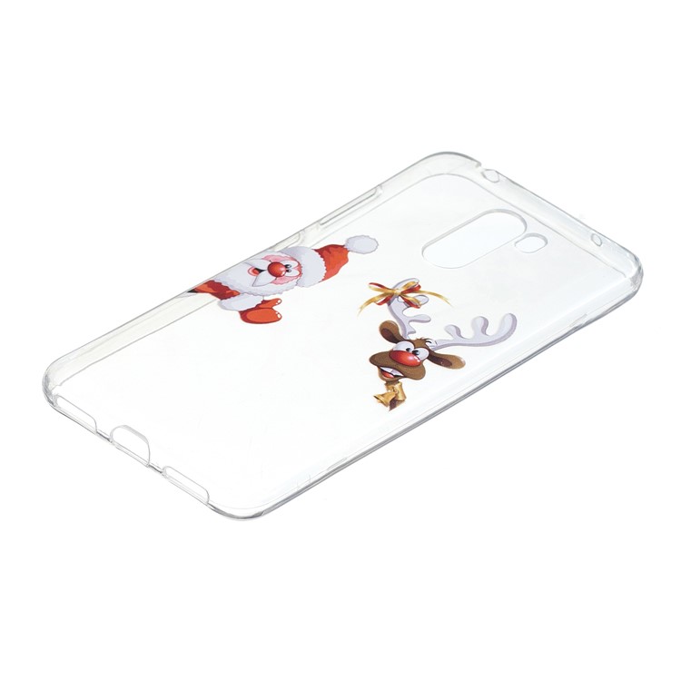 Pattern Printing Christmas Series TPU Flexible Case for Xiaomi Pocophone F1 / Poco F1 in India - Reindeer and Santa Claus-2