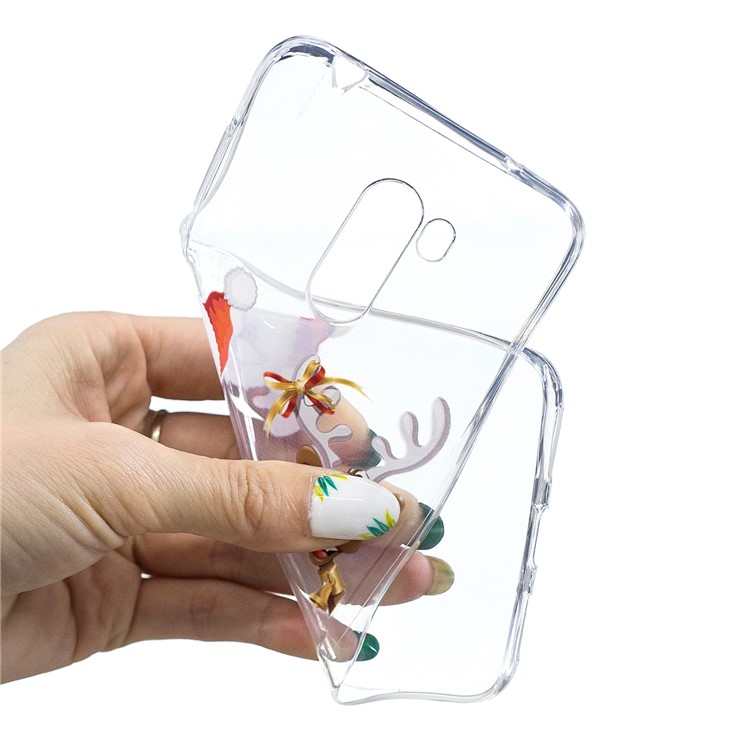 Pattern Printing Christmas Series TPU Flexible Case for Xiaomi Pocophone F1 / Poco F1 in India - Reindeer and Santa Claus-4