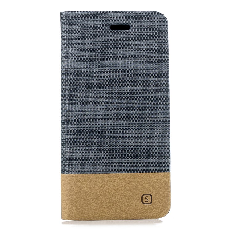 Bi-color Canvas Leather Card Holder Stand Casing for Xiaomi Pocophone F1 / Poco F1 (India) - Coffee-1