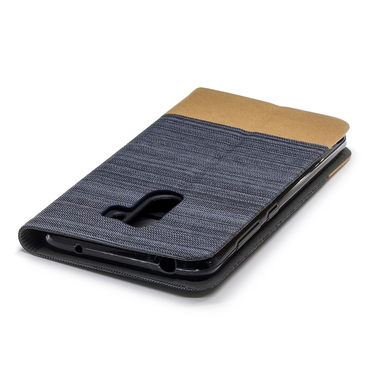 Bi-color Canvas Leather Card Holder Stand Casing for Xiaomi Pocophone F1 / Poco F1 (India) - Coffee-6