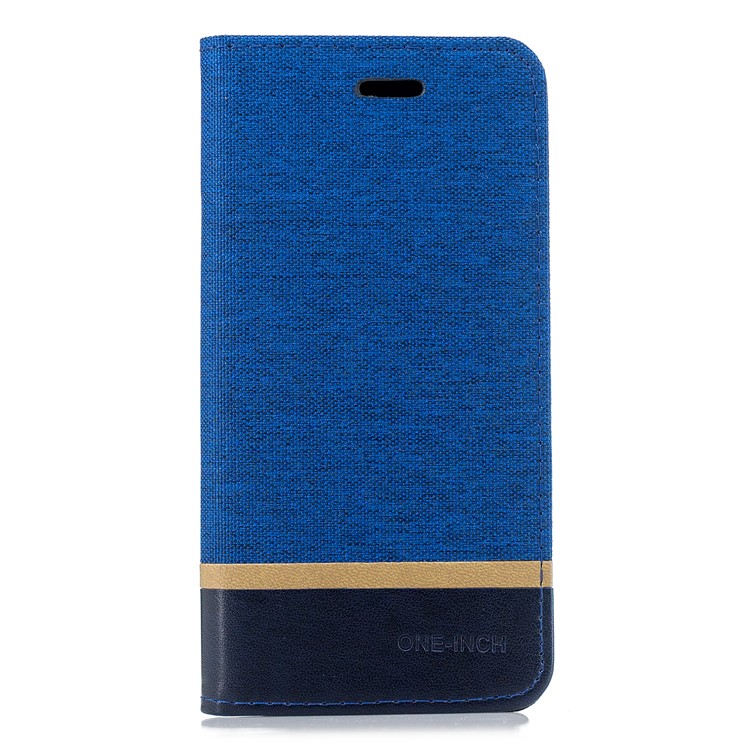Cloth Texture Splicing PU Leather Mobile Phone Casing with Card Slots for Xiaomi Pocophone F1 / Poco F1 in India - Blue-1