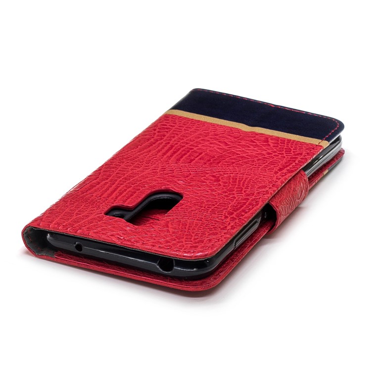 Crocodile Texture Splicing PU Leather Wallet Casing for Xiaomi Pocophone F1 / Poco F1 in India - Red-6