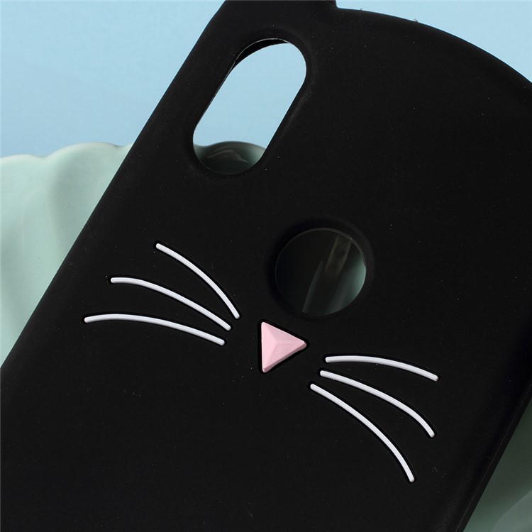 3D Moustache Cat Silicone Cover for Xiaomi Redmi S2 / Y2 - Black-3