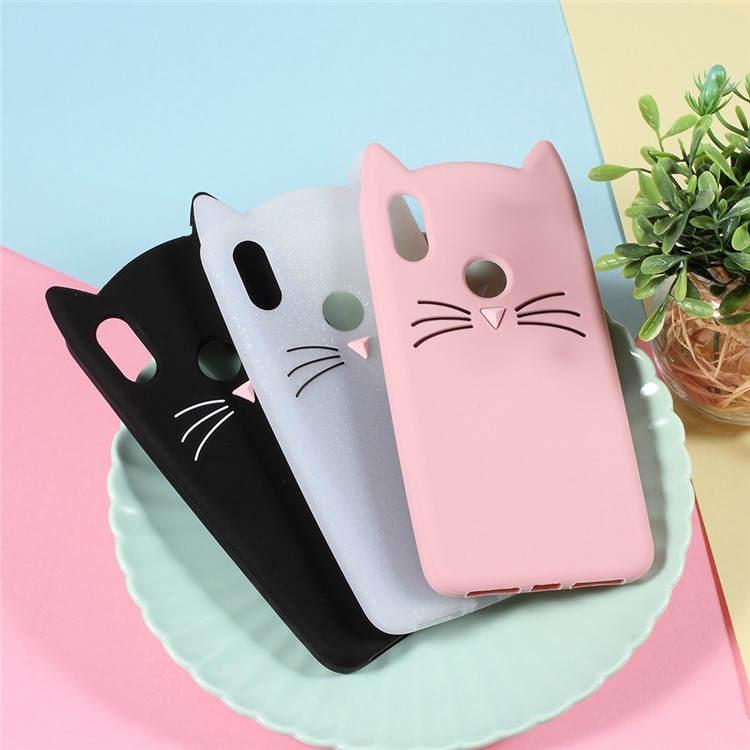 3D Moustache Cat Silicone Cover for Xiaomi Redmi S2 / Y2 - Black-4