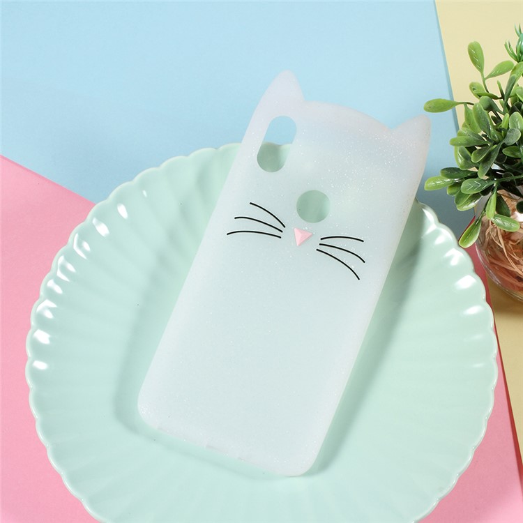3D Moustache Cat Silicone Cover Case for Xiaomi Redmi S2 / Y2 - Transparent-1