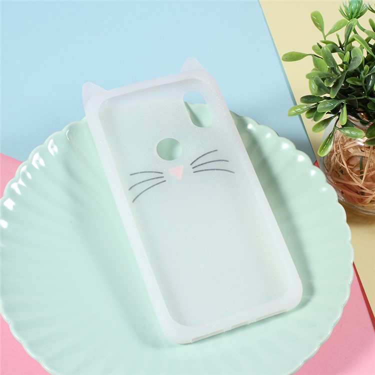 3D Moustache Cat Silicone Cover Case for Xiaomi Redmi S2 / Y2 - Transparent-2