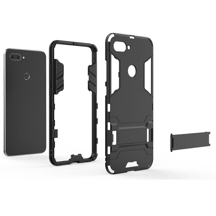 Круп -охранник Kickstand PC TPU Гибридный Корпус Для Xiaomi Mi 8 Lite / Xiaomi Mi 8 Молодежь (Mi 8x) - Черный