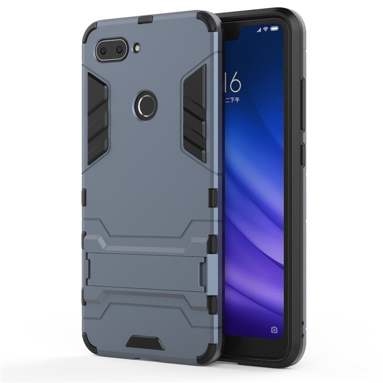 Cool Guard Kickstand PC TPU Cell Phone Cover for Xiaomi Mi 8 Lite / Xiaomi Mi 8 Youth (Mi 8X) - Dark Blue-2