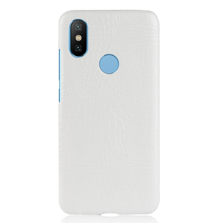 Crocodile Texture PU Leather Coated PC Phone Cover for Xiaomi Mi A2 Lite / Redmi 6 Pro - White-2