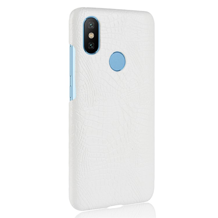 Crocodile Texture PU Leather Coated PC Phone Cover for Xiaomi Mi A2 Lite / Redmi 6 Pro - White-3