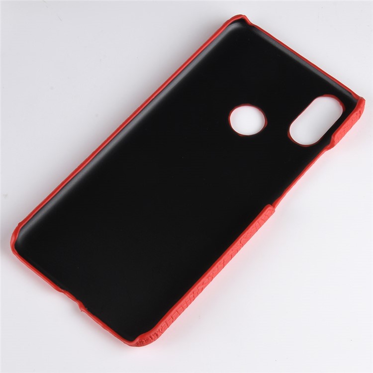 Crocodile Texture PU Leather Coated PC Phone Shell for Xiaomi Mi A2 Lite / Redmi 6 Pro - Red-4