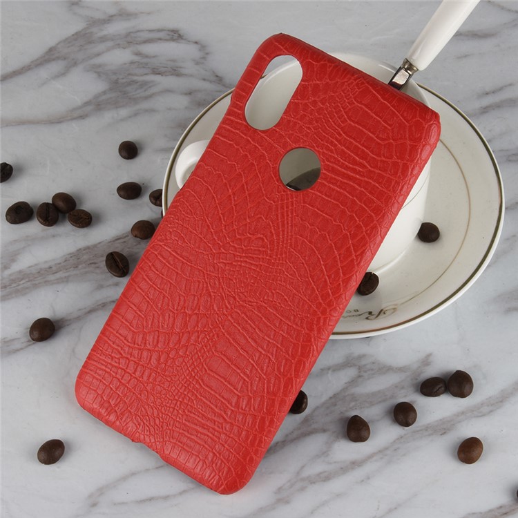 Crocodile Texture PU Leather Coated PC Phone Shell for Xiaomi Mi A2 Lite / Redmi 6 Pro - Red-5
