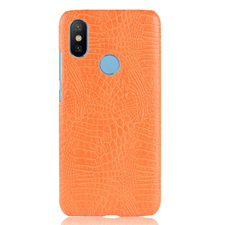 Crocodile Texture PU Leather Coated PC Case for Xiaomi Mi A2 Lite / Redmi 6 Pro - Orange-2
