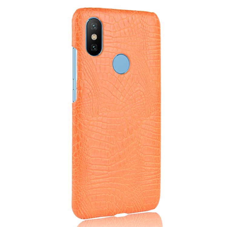 Crocodile Texture PU Leather Coated PC Case for Xiaomi Mi A2 Lite / Redmi 6 Pro - Orange-3
