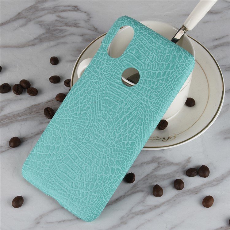 Crocodile Texture PU Leather Coated PC Accessory Cover for Xiaomi Mi A2 Lite / Redmi 6 Pro - Cyan-4