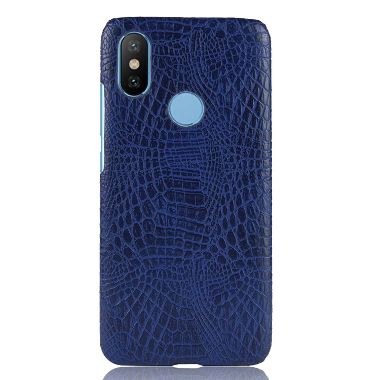 Crocodile Texture PU Leather Coated PC Casing for Xiaomi Mi A2 Lite / Redmi 6 Pro - Blue-2