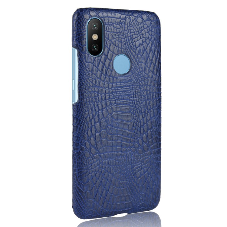 Crocodile Texture PU Leather Coated PC Casing for Xiaomi Mi A2 Lite / Redmi 6 Pro - Blue-3
