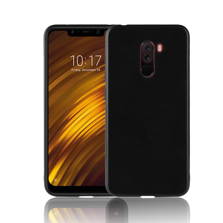 Retro Velvet Cloth Coated PC + TPU Hybrid Shell for Xiaomi Pocophone F1 / Poco F1 in India - Black-1