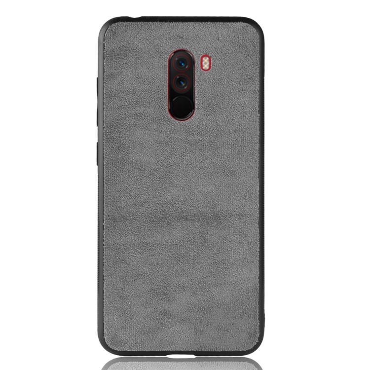 Retro Velvet Cloth Coated PC + TPU Hybrid Case for Xiaomi Pocophone F1 / Poco F1 in India - Grey-2