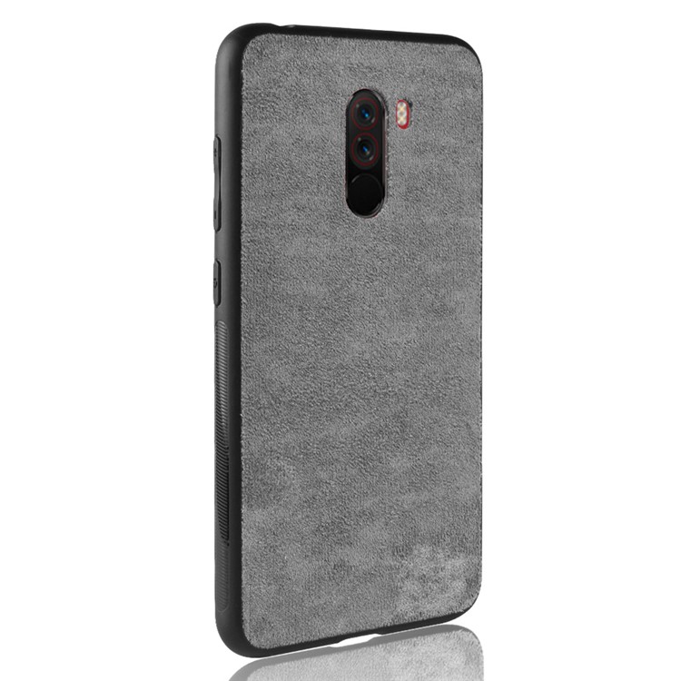 Retro Velvet Cloth Coated PC + TPU Hybrid Case for Xiaomi Pocophone F1 / Poco F1 in India - Grey-3