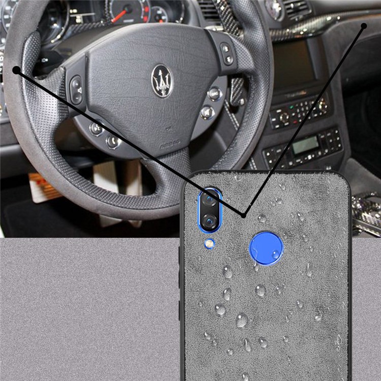 Retro Velvet Cloth Coated PC + TPU Hybrid Case for Xiaomi Pocophone F1 / Poco F1 in India - Grey-5