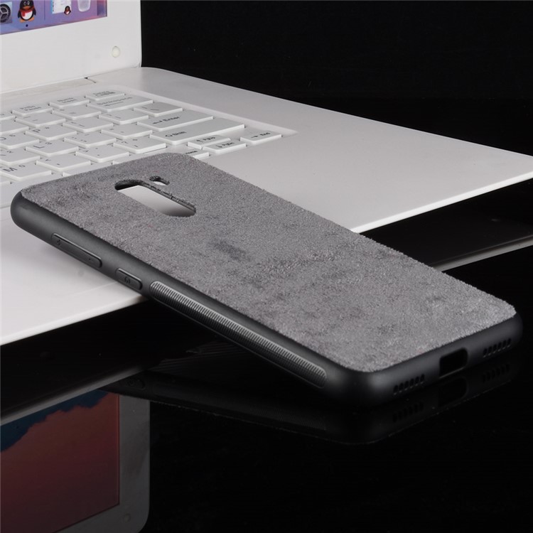 Retro Velvet Cloth Coated PC + TPU Hybrid Case for Xiaomi Pocophone F1 / Poco F1 in India - Grey-7