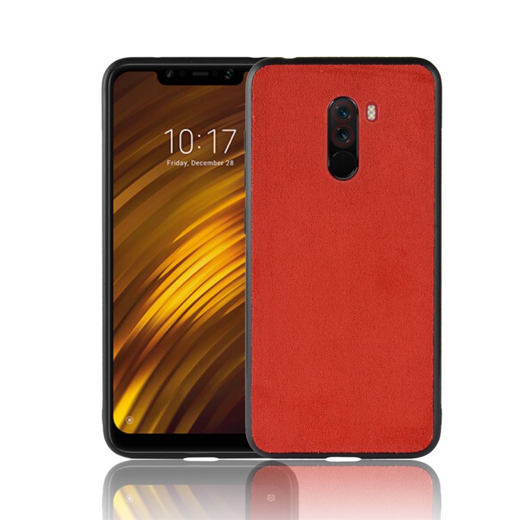 Retro Velvet Cloth Coated PC + TPU Combo Shell for Xiaomi Pocophone F1 / Poco F1 in India - Red-1