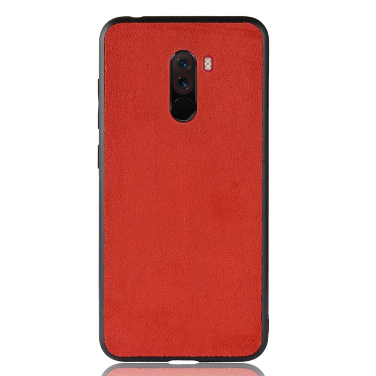Retro Velvet Cloth Coated PC + TPU Combo Shell for Xiaomi Pocophone F1 / Poco F1 in India - Red-2